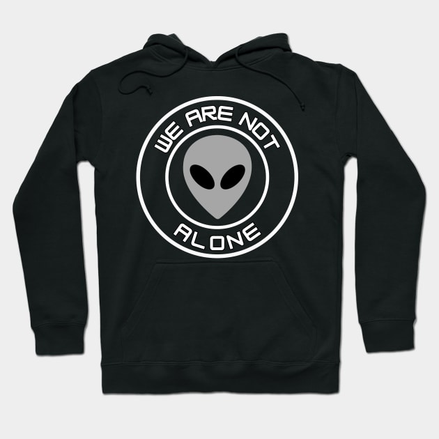 We Are Not Alone - gray alien Hoodie by Thinkblots